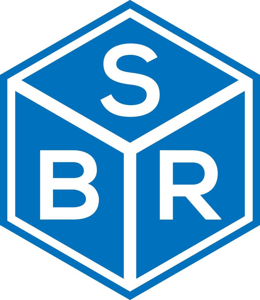 création de logo de lettre sbr sur fond noir. concept de logo de lettre initiales créatives sbr. conception de lettre sbr. vecteur