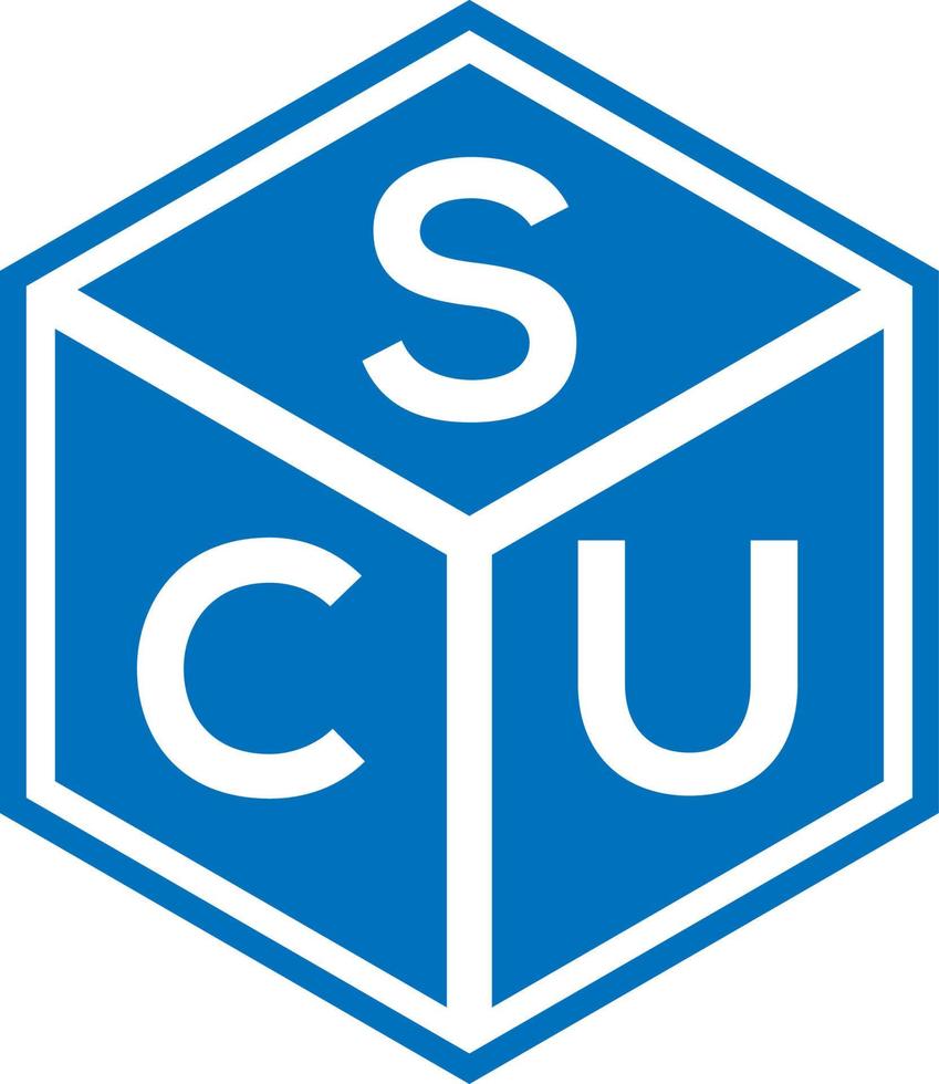 création de logo de lettre scu sur fond noir. concept de logo de lettre initiales créatives scu. conception de lettre scu. vecteur