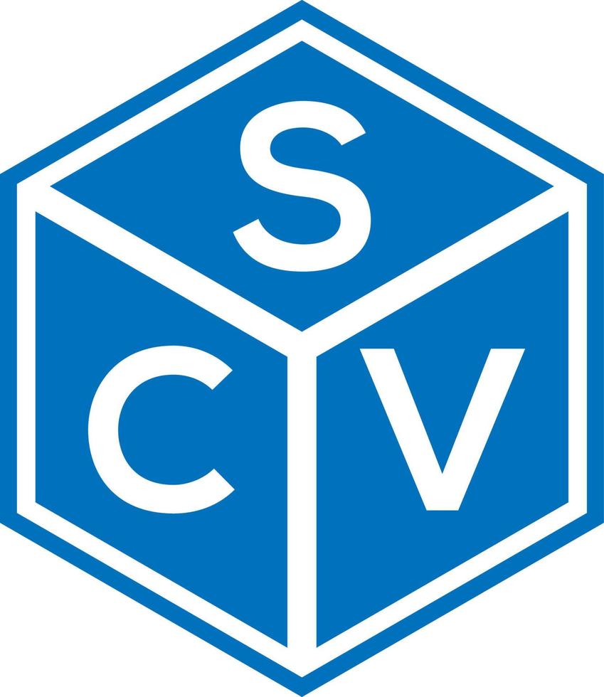 création de logo de lettre scv sur fond noir. concept de logo de lettre initiales créatives scv. conception de lettre scv. vecteur