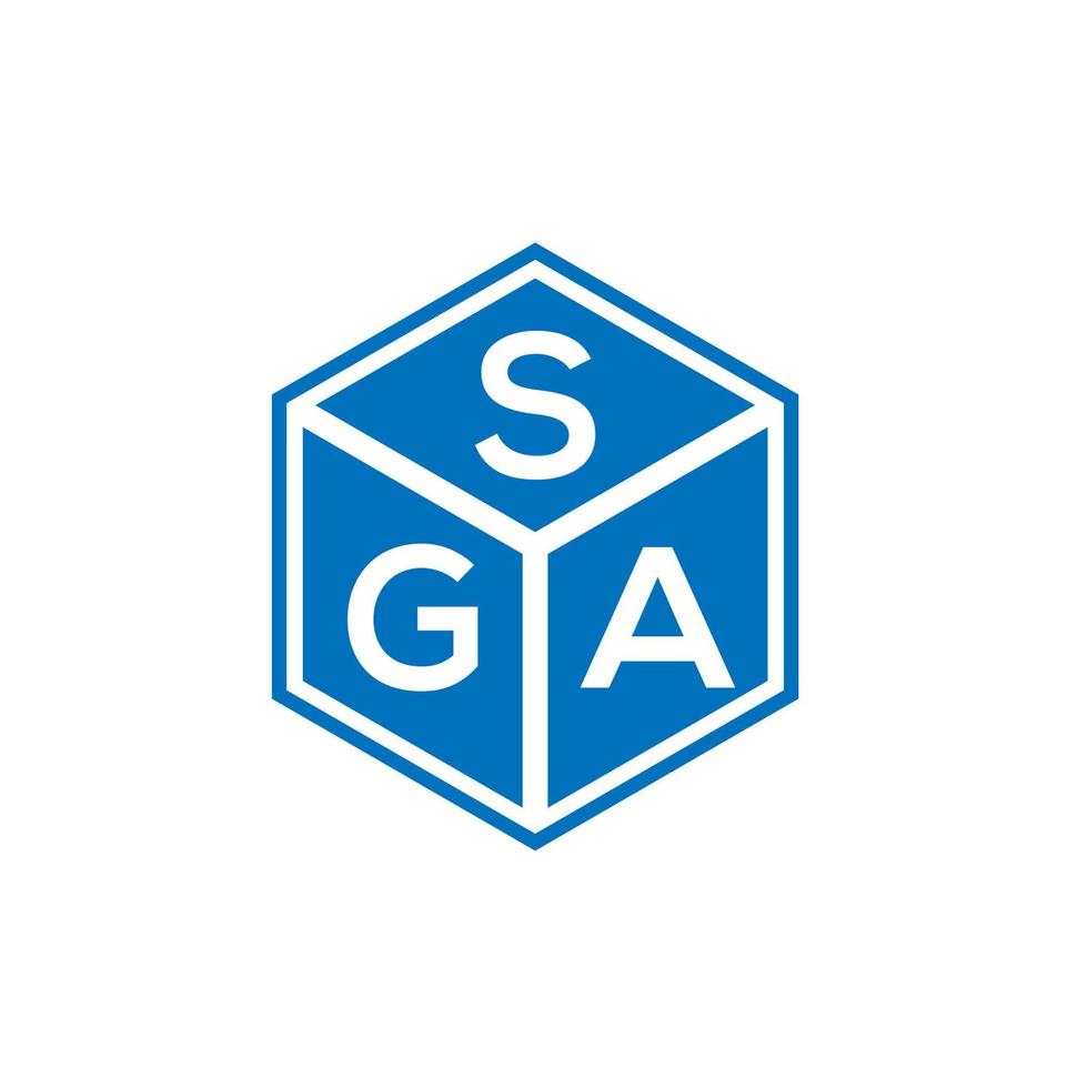 création de logo de lettre sga sur fond noir. concept de logo de lettre initiales créatives sga. conception de lettre sga. vecteur