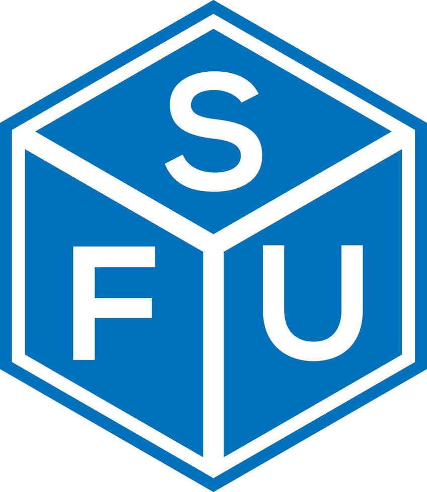 création de logo de lettre sfu sur fond noir. concept de logo de lettre initiales créatives sfu. conception de lettre sfu. vecteur