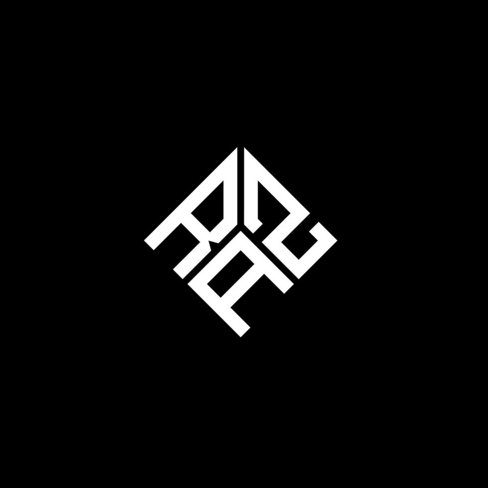 création de logo de lettre raz sur fond noir. concept de logo de lettre initiales créatives raz. conception de lettre raz. vecteur