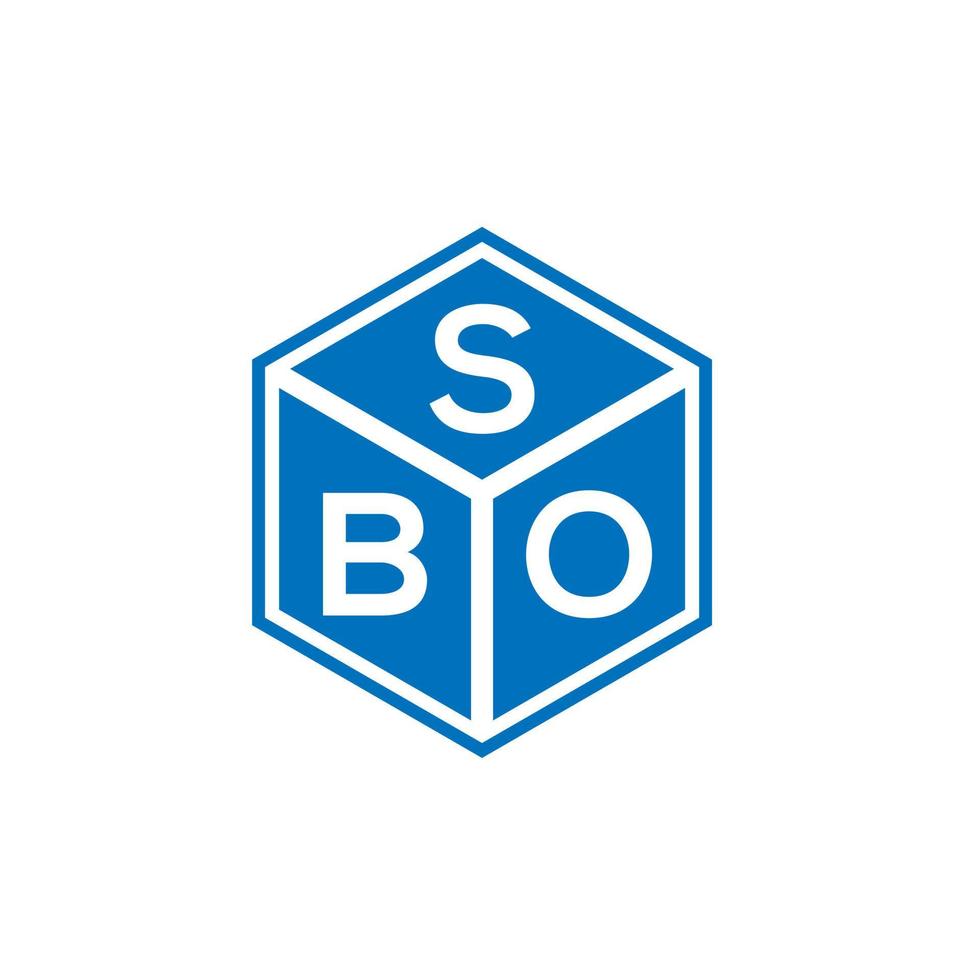 création de logo de lettre sbo sur fond noir. concept de logo de lettre initiales créatives sbo. conception de lettre sbo. vecteur