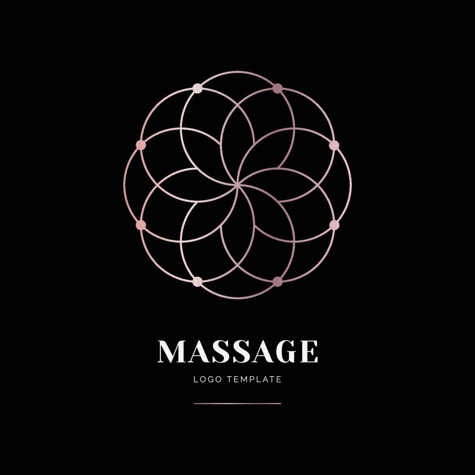 conception de vecteur de luxe de logo de lotus d'or de fleur. logo de massage et spa sur fond noir