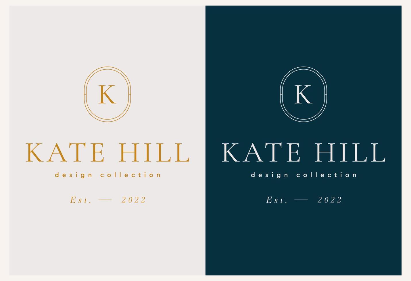 vecteur abstrait logo moderne monogramme lettre k modèles de conception dans un style linéaire branché dans des couleurs dorées