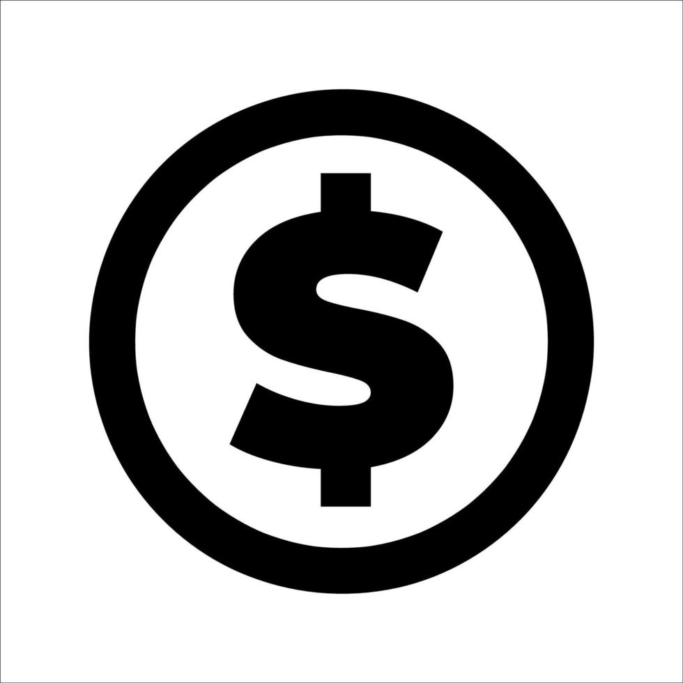 icône dollar sur le bouton vecteur