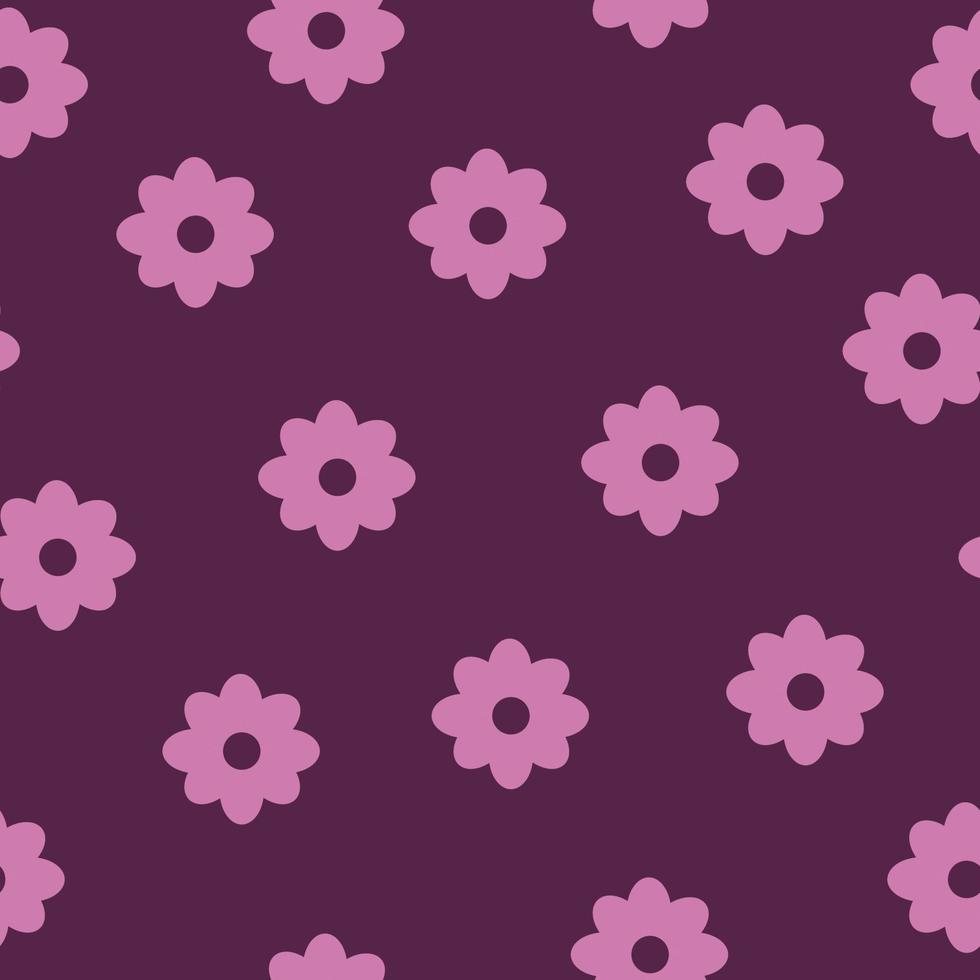 motif floral sans couture avec marguerites sur fond violet vecteur