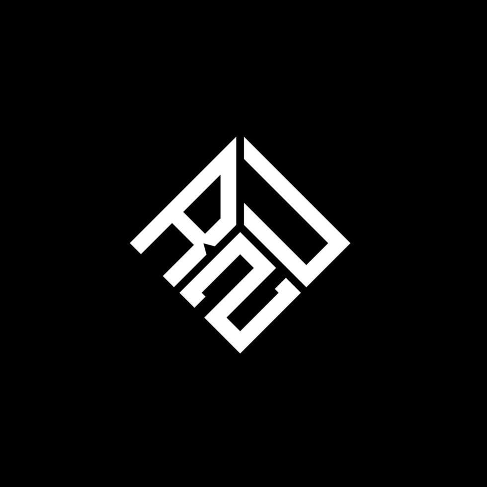 création de logo de lettre rzu sur fond noir. concept de logo de lettre initiales créatives rzu. conception de lettre rzu. vecteur