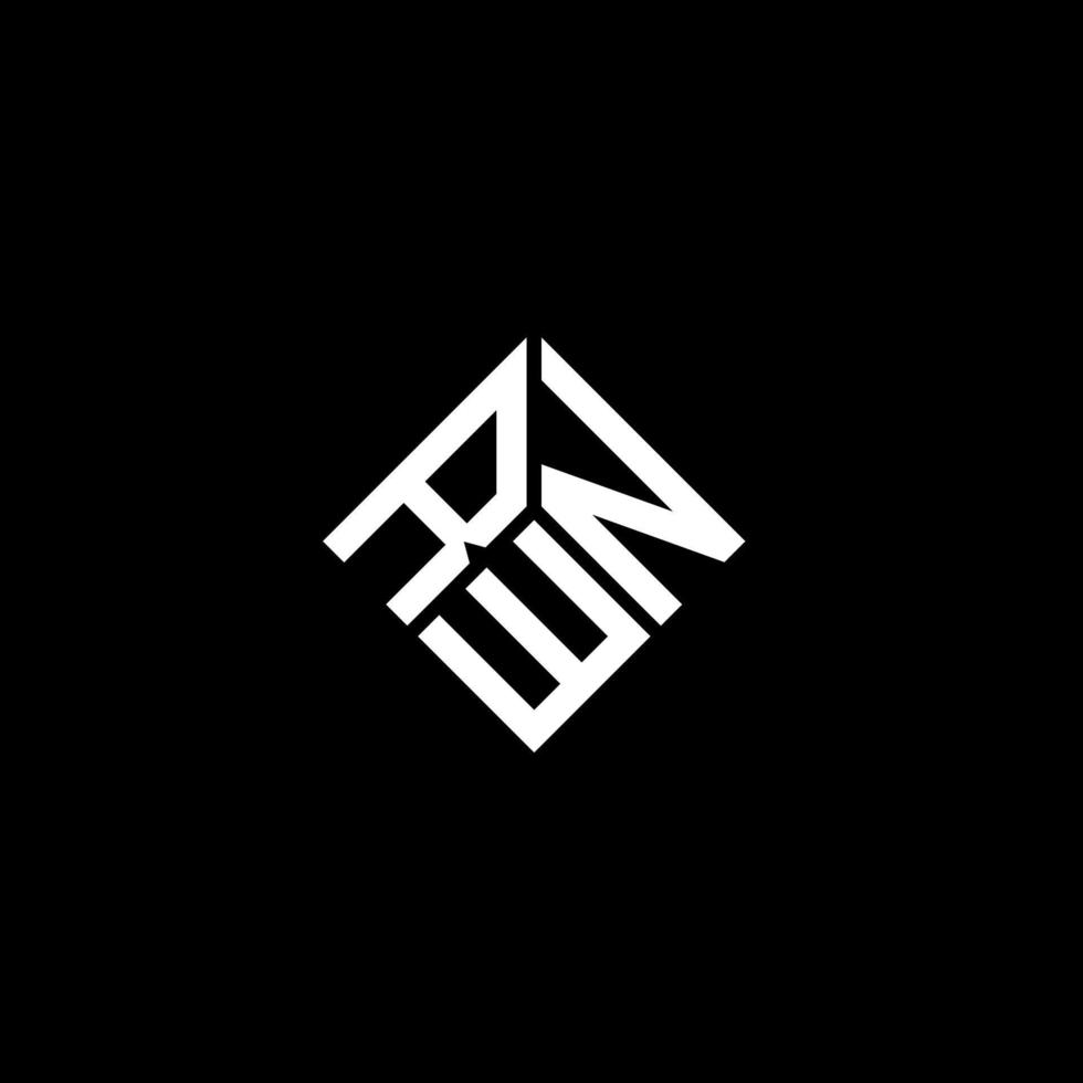 création de logo de lettre rwn sur fond noir. concept de logo de lettre initiales créatives rwn. conception de lettre rwn. vecteur