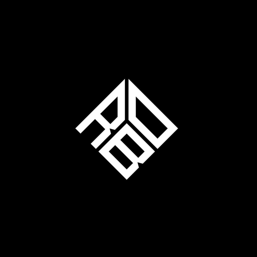 création de logo de lettre rbo sur fond noir. concept de logo de lettre initiales créatives rbo. conception de lettre rbo. vecteur