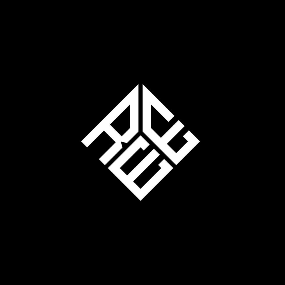 création de logo de lettre ree sur fond noir. concept de logo de lettre initiales créatives ree. conception de lettre ree. vecteur
