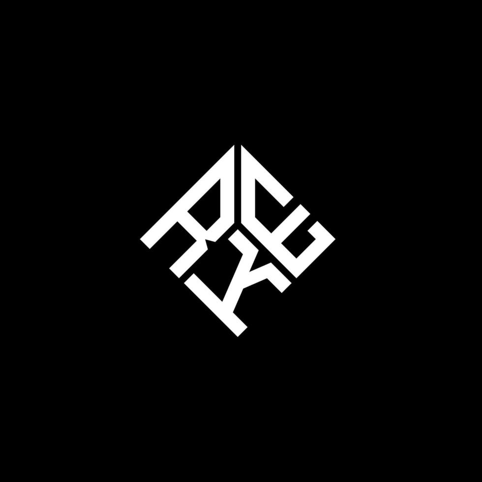 création de logo de lettre rke sur fond noir. concept de logo de lettre initiales créatives rke. conception de lettre rke. vecteur