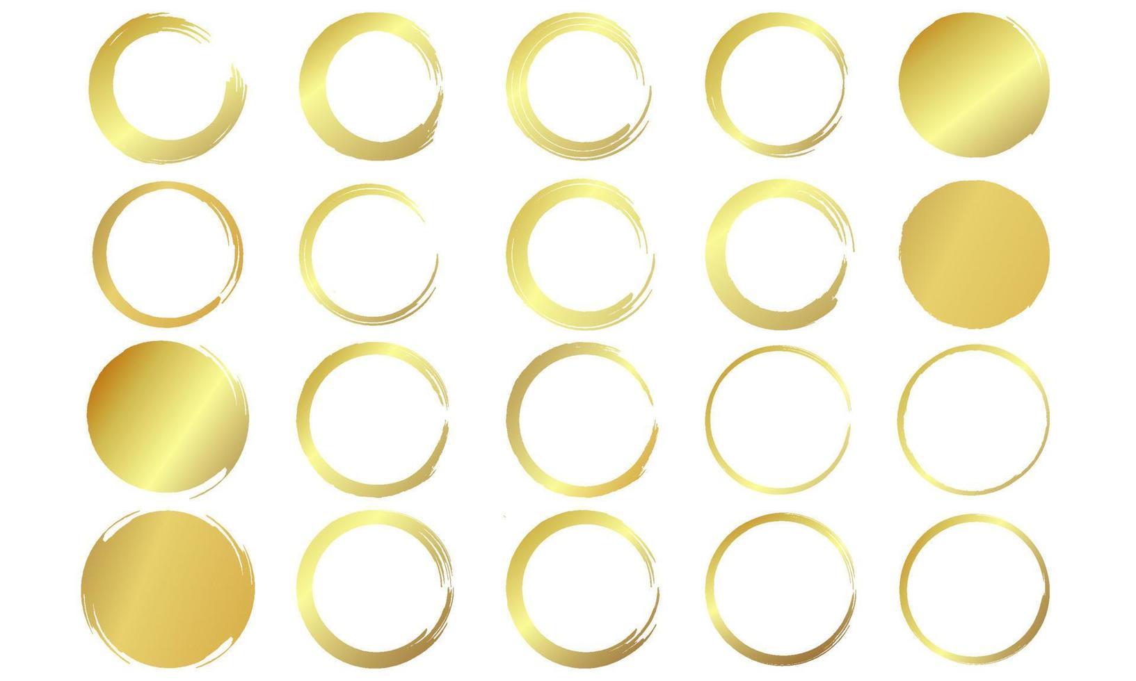 pinceau doré cercle doré vecteur