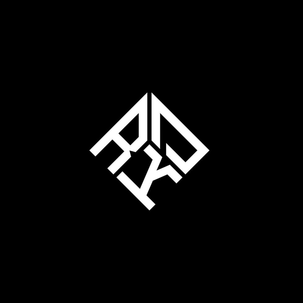 création de logo de lettre rkd sur fond noir. concept de logo de lettre initiales créatives rkd. conception de lettre rkd. vecteur