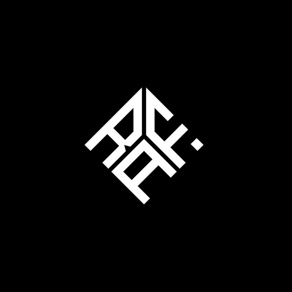 création de logo de lettre raf sur fond noir. concept de logo de lettre initiales créatives raf. conception de lettre raf. vecteur