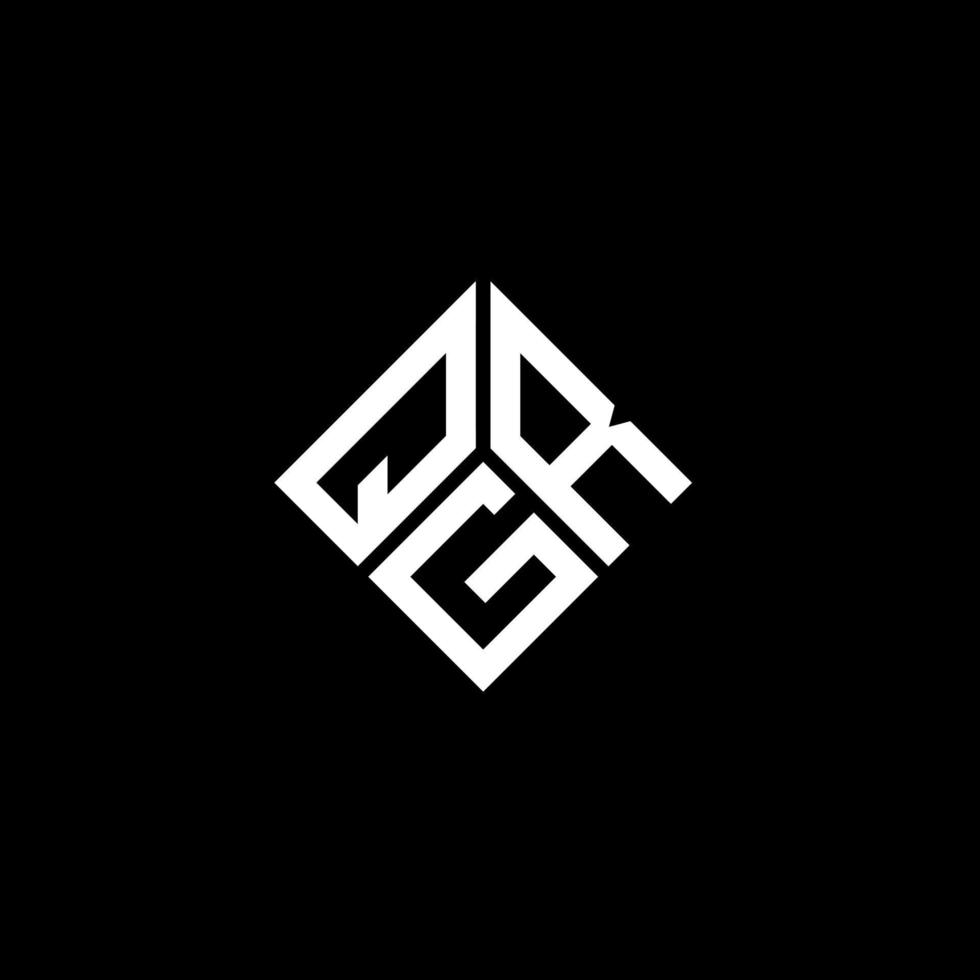 création de logo de lettre qgr sur fond noir. concept de logo de lettre initiales créatives qgr. conception de lettre qgr. vecteur