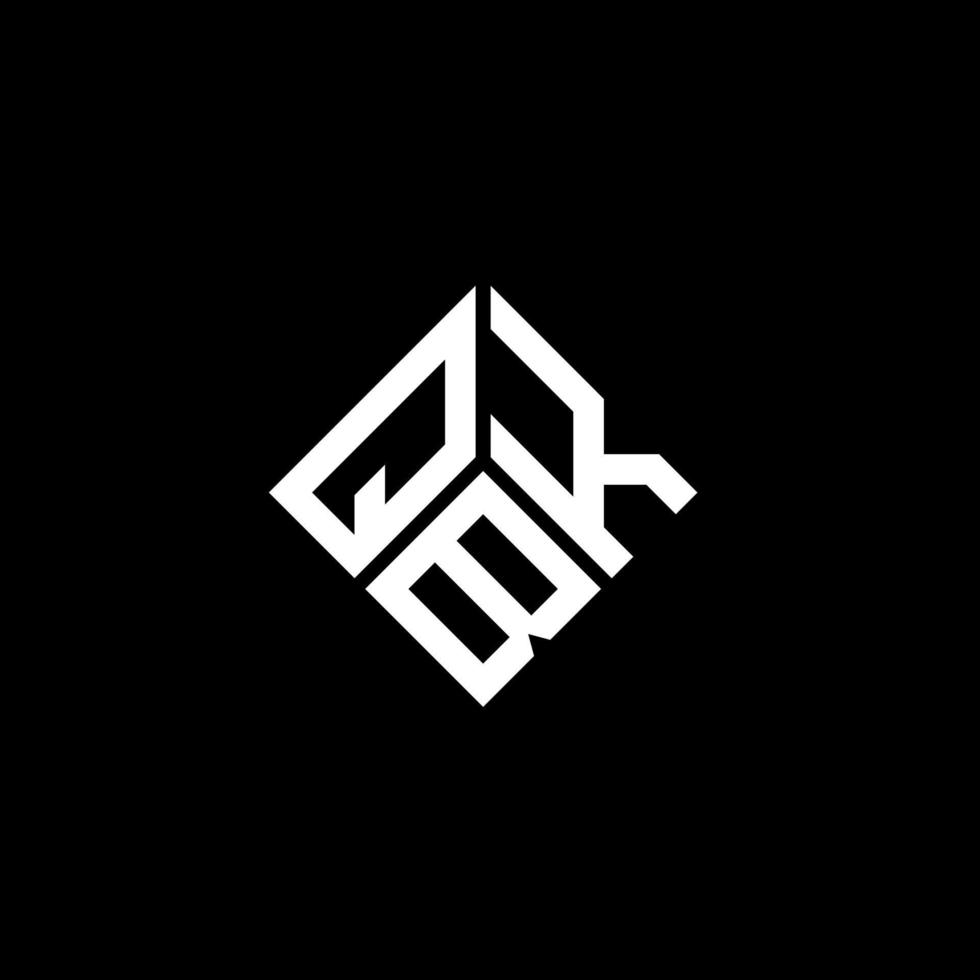 création de logo de lettre qbk sur fond noir. concept de logo de lettre initiales créatives qbk. conception de lettre qbk. vecteur