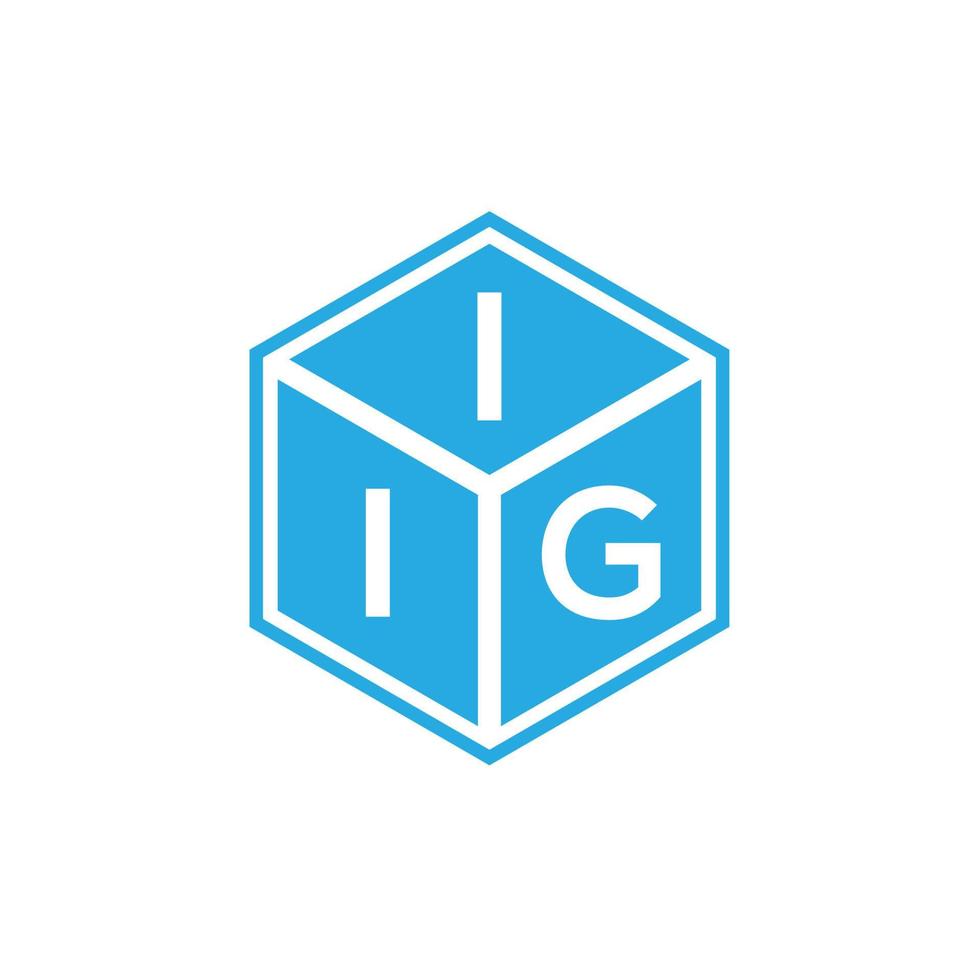 création de logo de lettre iig sur fond noir. concept de logo de lettre initiales créatives iig. conception de lettre iig. vecteur