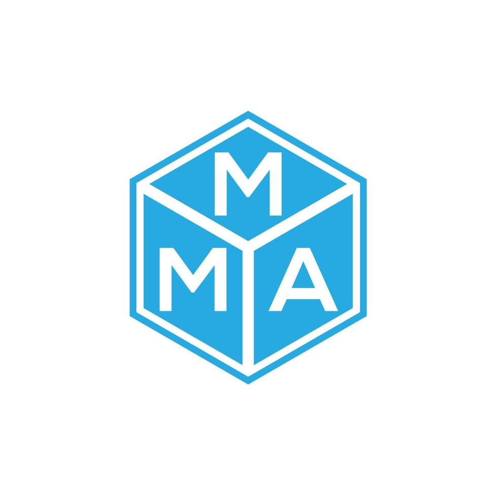 création de logo de lettre mma sur fond noir. concept de logo de lettre initiales créatives mma. conception de lettre mma. vecteur