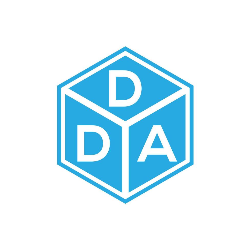 création de logo de lettre dda sur fond noir. concept de logo de lettre initiales créatives dda. conception de lettre dda. vecteur