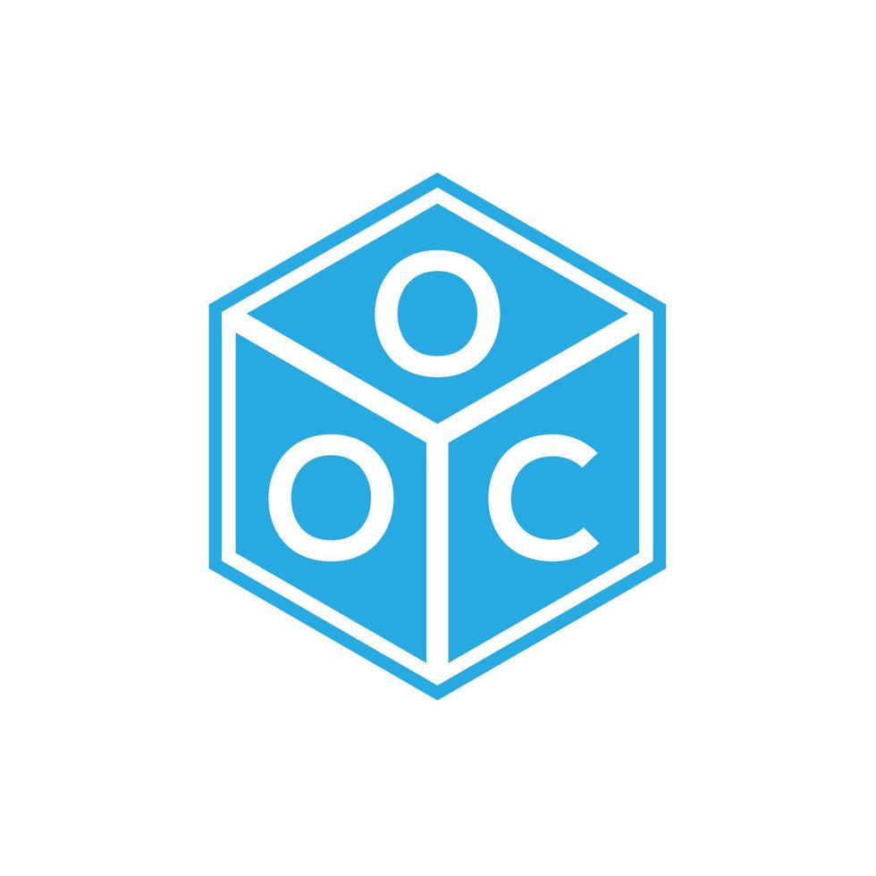 création de logo de lettre ooc sur fond noir. concept de logo de lettre initiales créatives ooc. conception de lettre ooc. vecteur