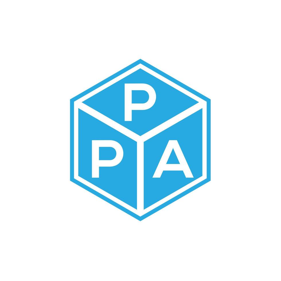 création de logo de lettre ppa sur fond noir. concept de logo de lettre initiales créatives ppa. conception de lettre ppa. vecteur