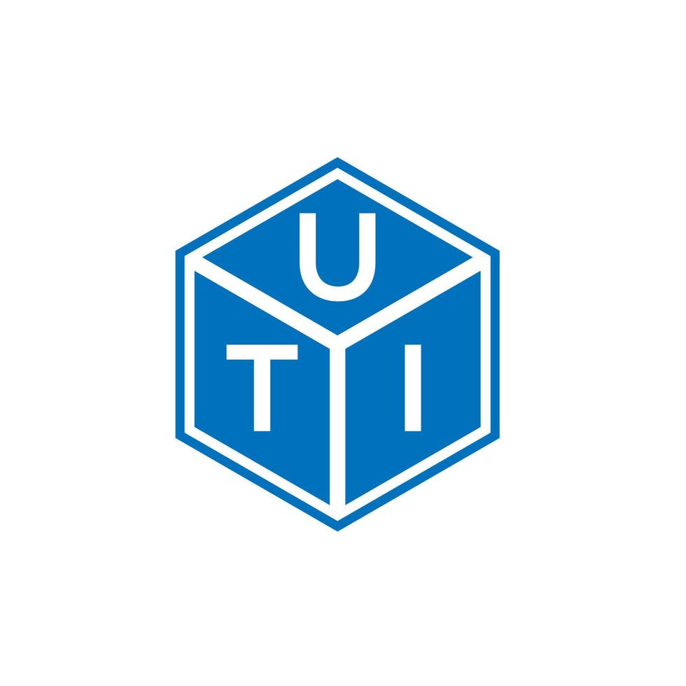 création de logo de lettre uti sur fond noir. concept de logo de lettre initiales créatives uti. conception de lettre uti. vecteur
