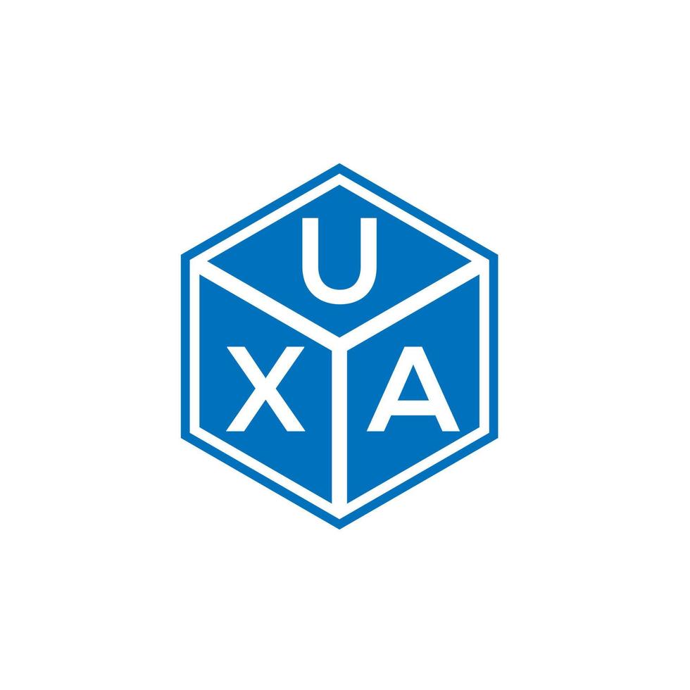 création de logo de lettre uxa sur fond noir. concept de logo de lettre initiales créatives uxa. conception de lettre uxa. vecteur
