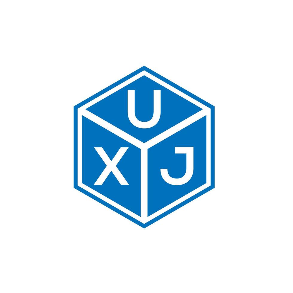 création de logo de lettre uxj sur fond noir. concept de logo de lettre initiales créatives uxj. conception de lettre uxj. vecteur