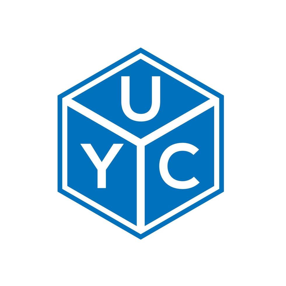 création de logo de lettre uyc sur fond noir. concept de logo de lettre initiales créatives uyc. conception de lettre uyc. vecteur