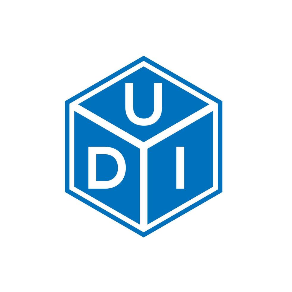 création de logo de lettre udi sur fond noir. concept de logo de lettre initiales créatives udi. conception de lettre udi. vecteur