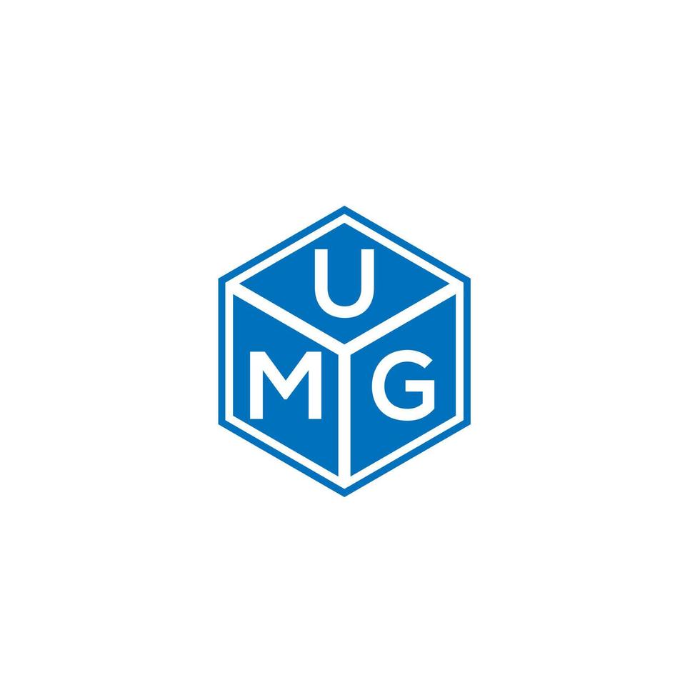 création de logo de lettre umg sur fond noir. concept de logo de lettre initiales créatives umg. conception de lettre umg. vecteur