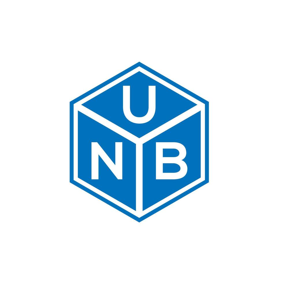 création de logo de lettre unb sur fond noir. concept de logo de lettre initiales créatives unb. conception de lettre unb. vecteur