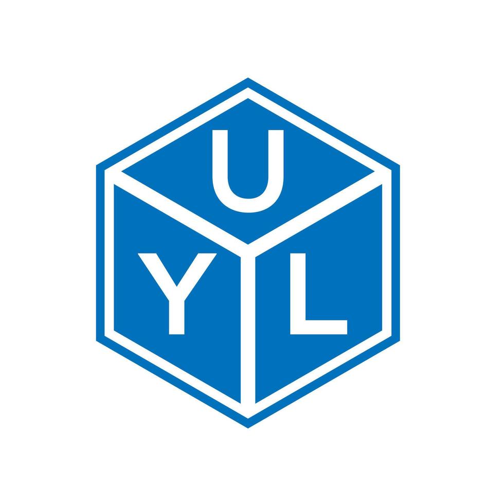 création de logo de lettre uyl sur fond noir. concept de logo de lettre initiales créatives uyl. conception de lettre uyl. vecteur