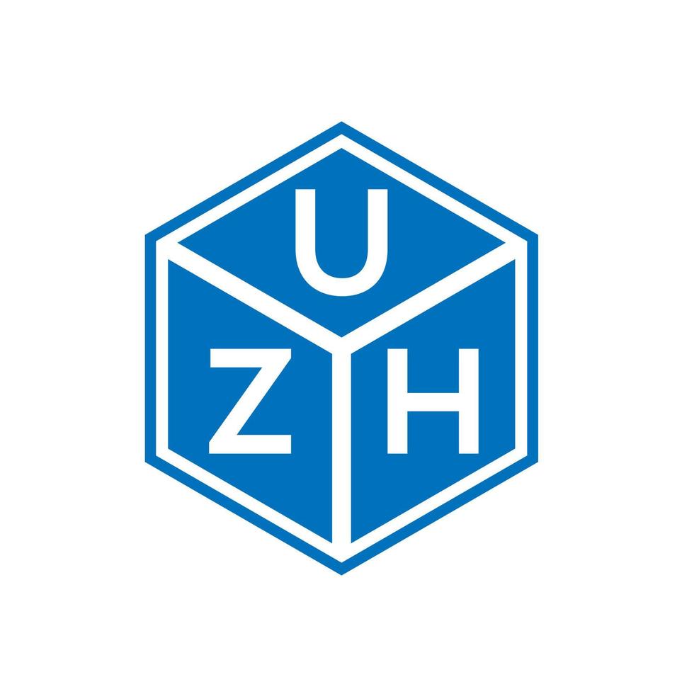 création de logo de lettre uzh sur fond noir. concept de logo de lettre initiales créatives uzh. conception de lettre uzh. vecteur