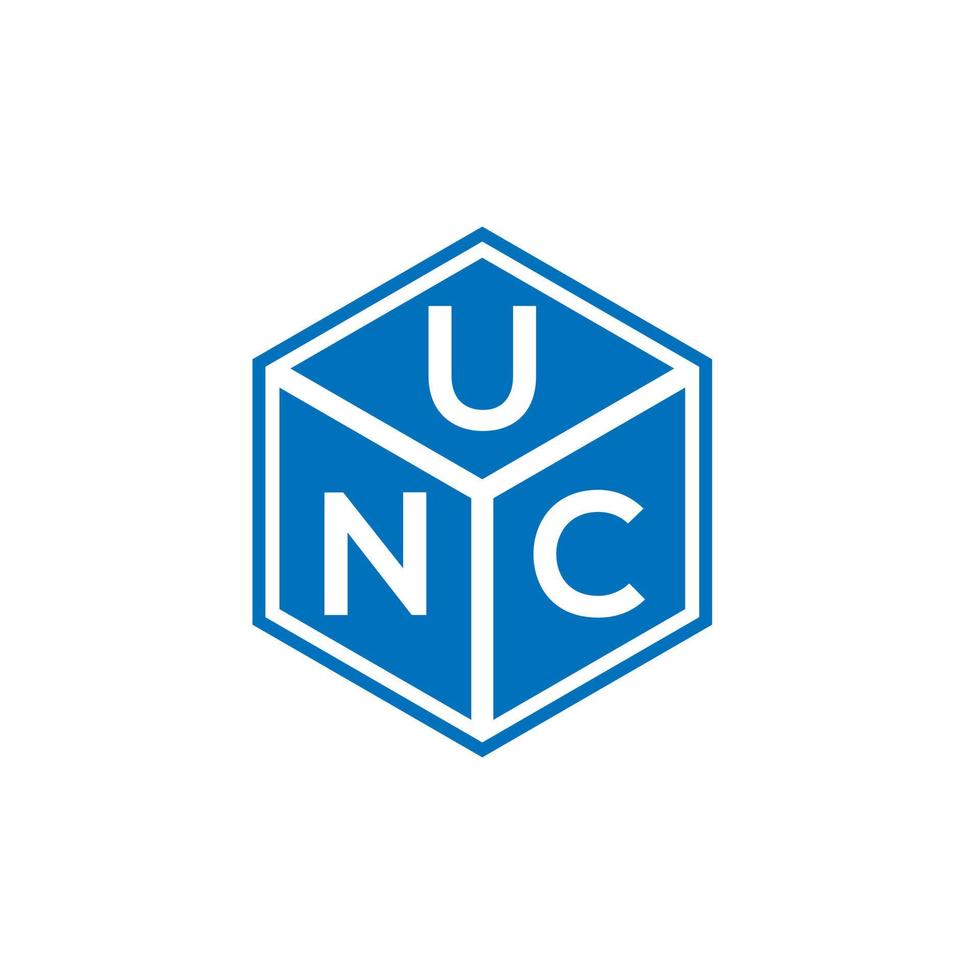 création de logo de lettre unc sur fond noir. concept de logo de lettre initiales créatives unc. conception de lettre unc. vecteur