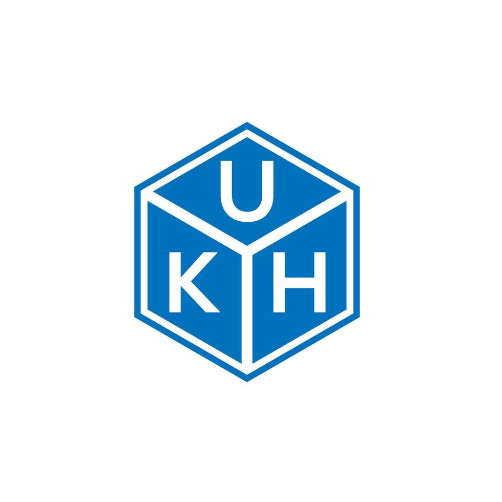 création de logo de lettre ukh sur fond noir. concept de logo de lettre initiales créatives ukh. conception de lettre ukh. vecteur