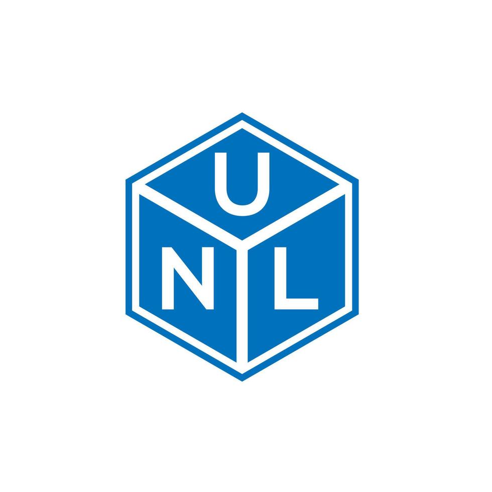 création de logo de lettre unl sur fond noir. unl concept de logo de lettre initiales créatives. jusqu'à la conception de la lettre. vecteur