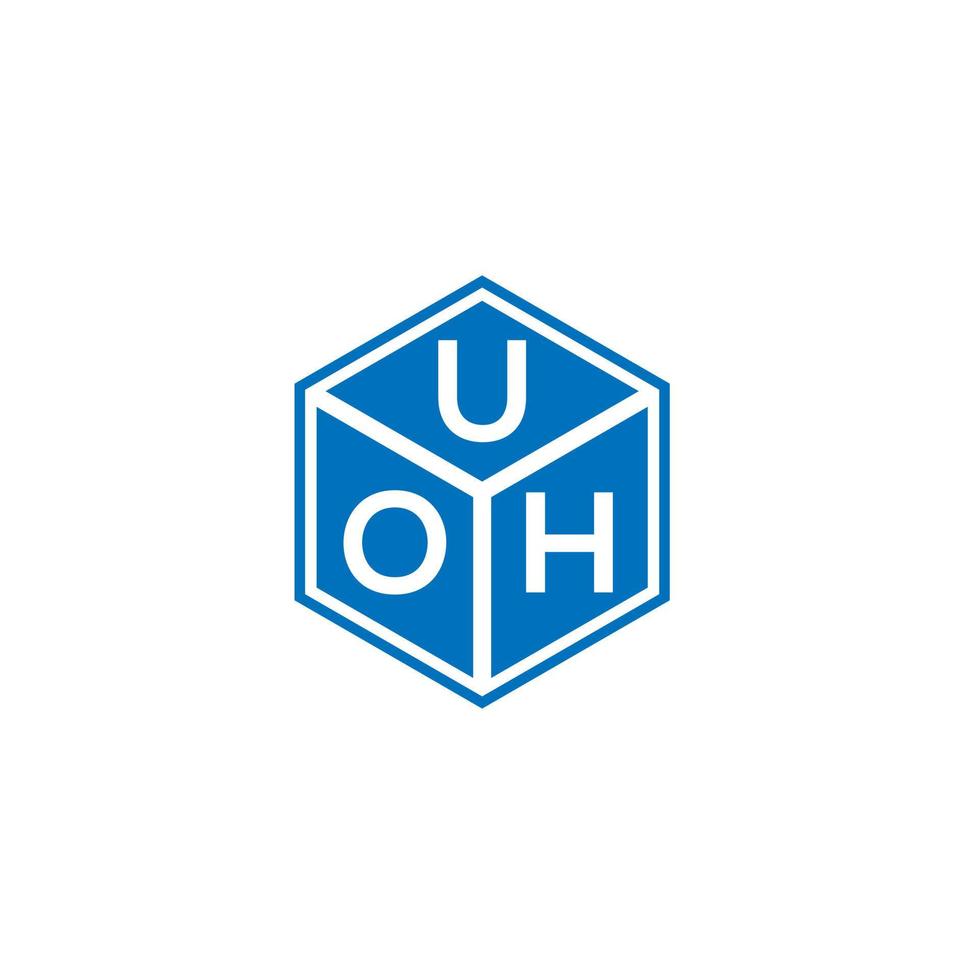 création de logo de lettre uoh sur fond noir. uoh concept de logo de lettre initiales créatives. uoh conception de lettre. vecteur