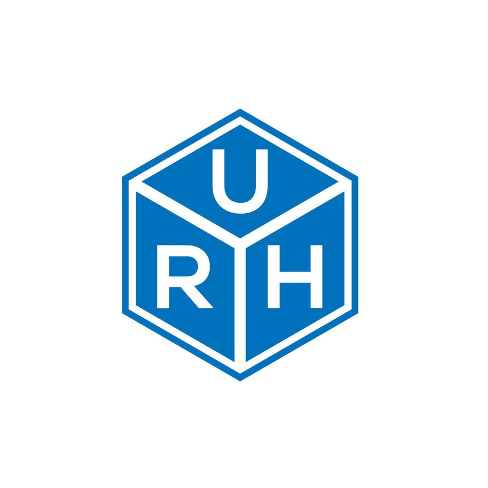 création de logo de lettre urh sur fond noir. concept de logo de lettre initiales créatives urh. conception de lettre urh. vecteur