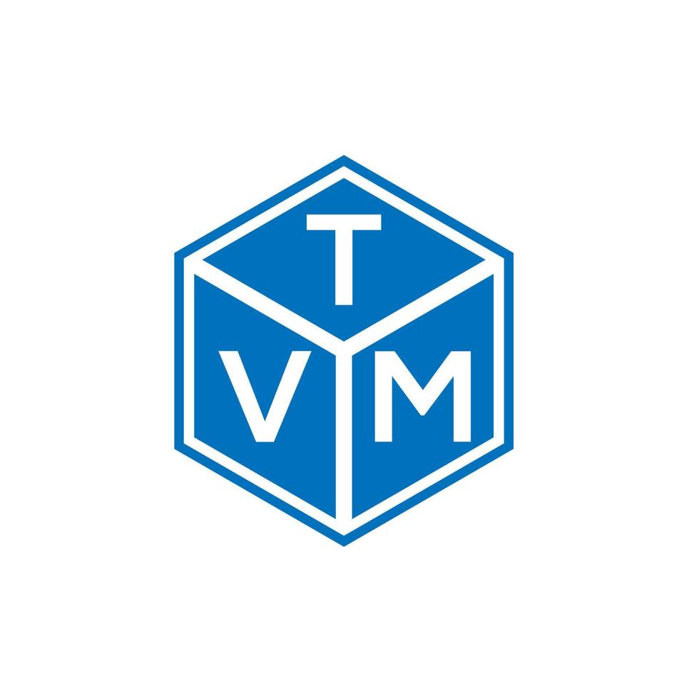 création de logo de lettre tvm sur fond noir. concept de logo de lettre initiales créatives tvm. conception de lettre tvm. vecteur