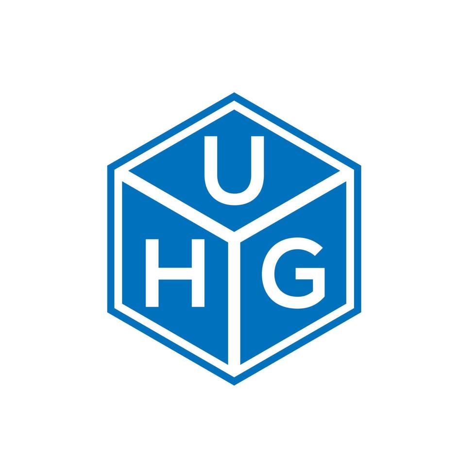 création de logo de lettre uhg sur fond noir. concept de logo de lettre initiales créatives uhg. conception de lettre uhg. vecteur