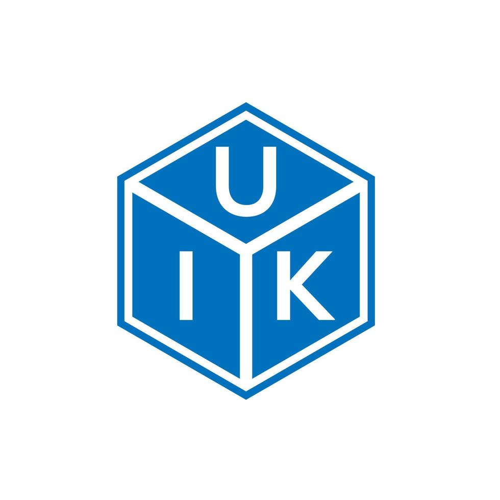 création de logo de lettre uik sur fond noir. concept de logo de lettre initiales créatives uik. conception de lettre uik. vecteur