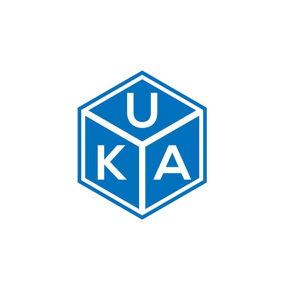 création de logo de lettre uka sur fond noir. concept de logo de lettre initiales créatives uka. conception de lettre uka. vecteur