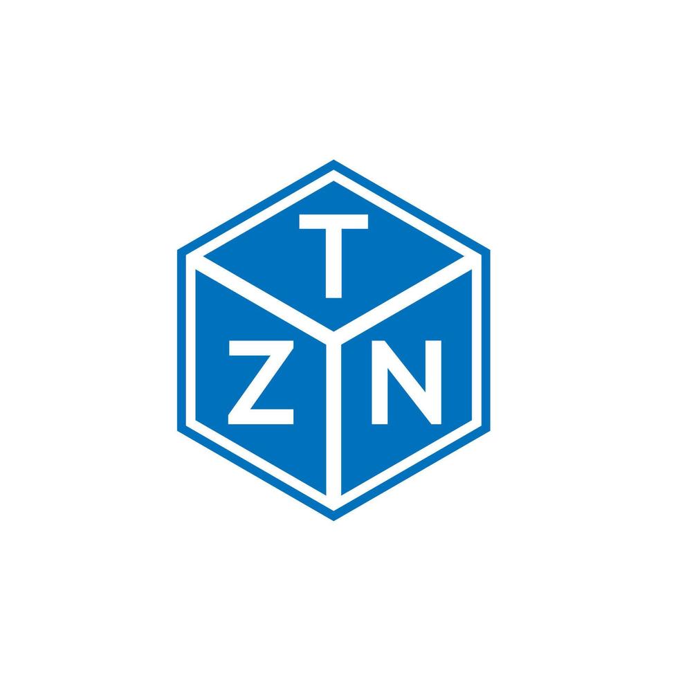 création de logo de lettre tzn sur fond noir. concept de logo de lettre initiales créatives tzn. conception de lettre tzn. vecteur