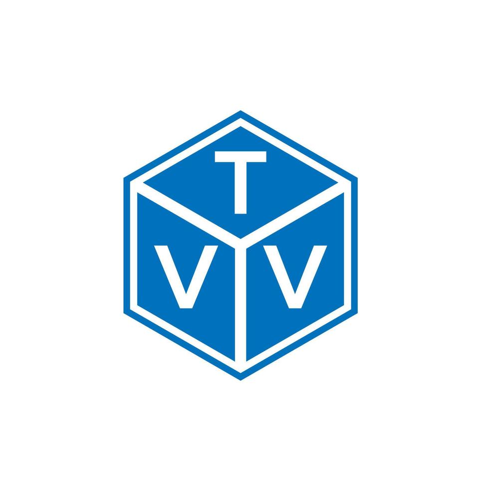 création de logo de lettre tvv sur fond noir. concept de logo de lettre initiales créatives tvv. conception de lettre tvv. vecteur