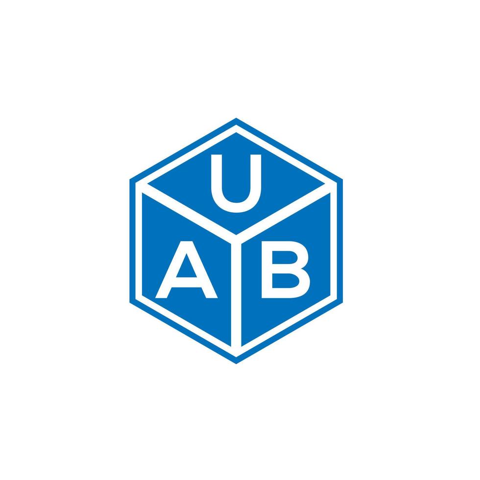 création de logo de lettre uab sur fond noir. concept de logo de lettre initiales créatives uab. conception de lettre uab. vecteur