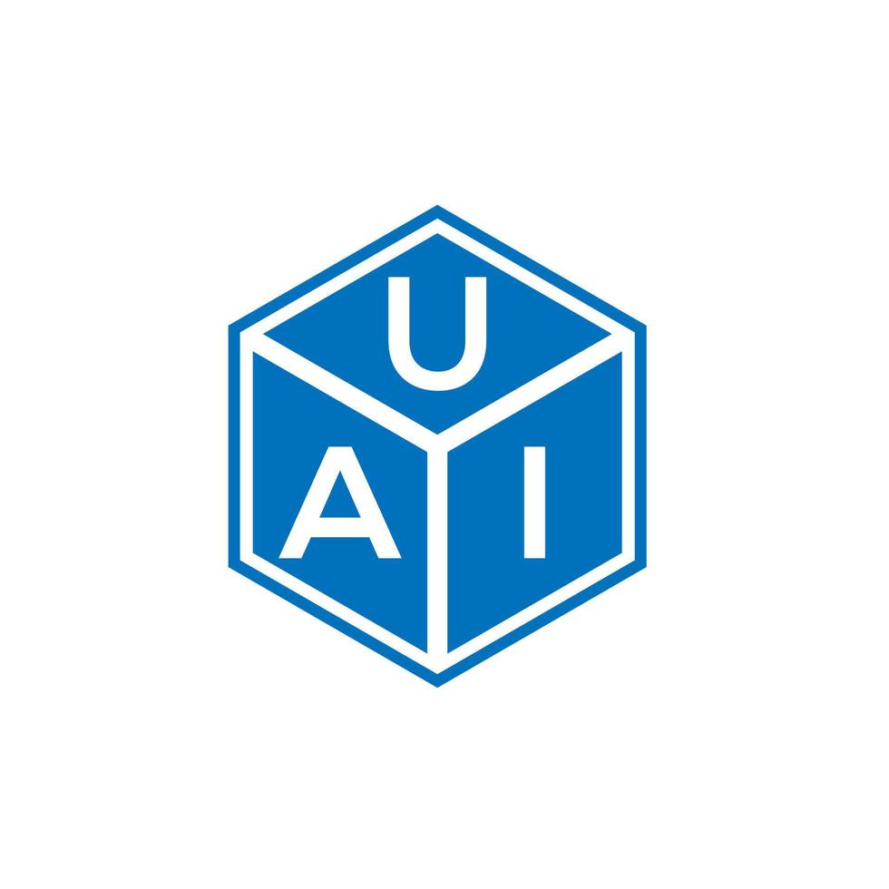 création de logo de lettre uai sur fond noir. concept de logo de lettre initiales créatives uai. conception de lettre uai. vecteur