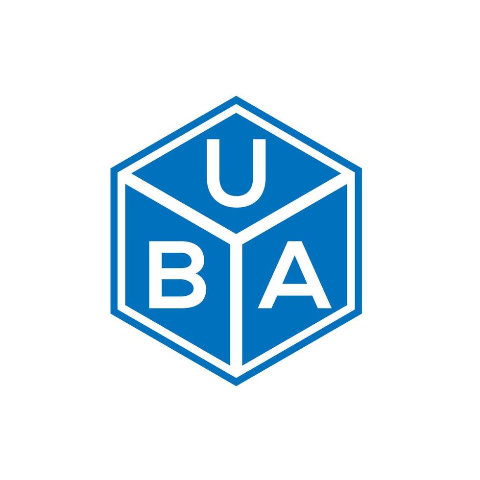 création de logo de lettre uba sur fond noir. concept de logo de lettre initiales créatives uba. conception de lettre uba. vecteur