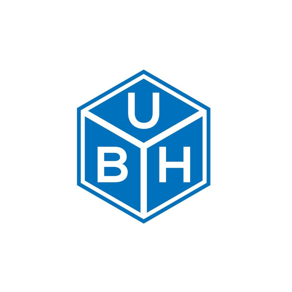 création de logo de lettre ubh sur fond noir. concept de logo de lettre initiales créatives ubh. conception de lettre ubh. vecteur